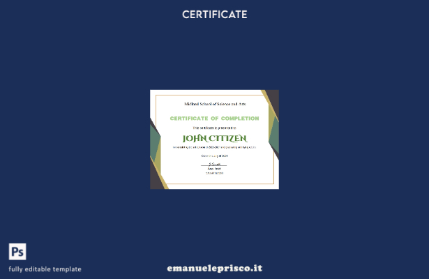 Modello di certificato di laurea USA in stile verificato in formato Word e model